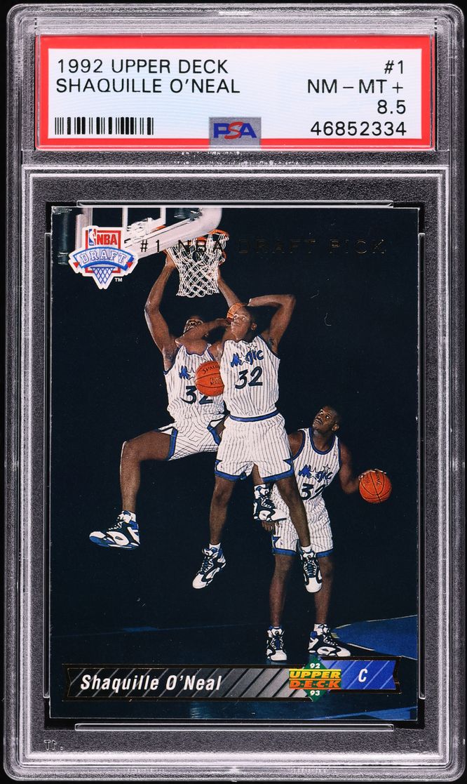 1992 Upper Deck Basketball Shaquille O'Neal ROOKIE #1 PSA 8.5 NM-MT+