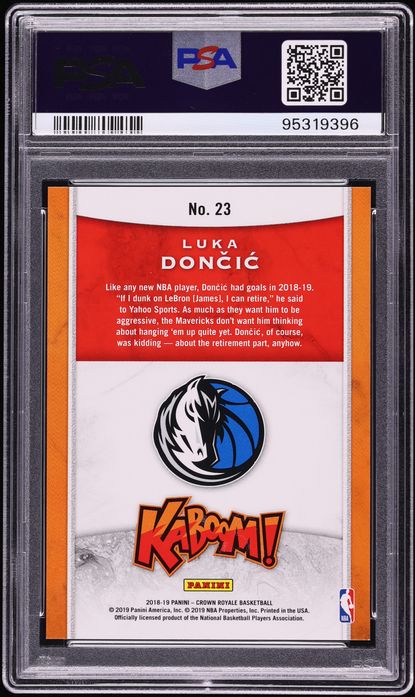2018 Crown Royale Kaboom! Luka Doncic ROOKIE #23 PSA 10 GEM MINT
