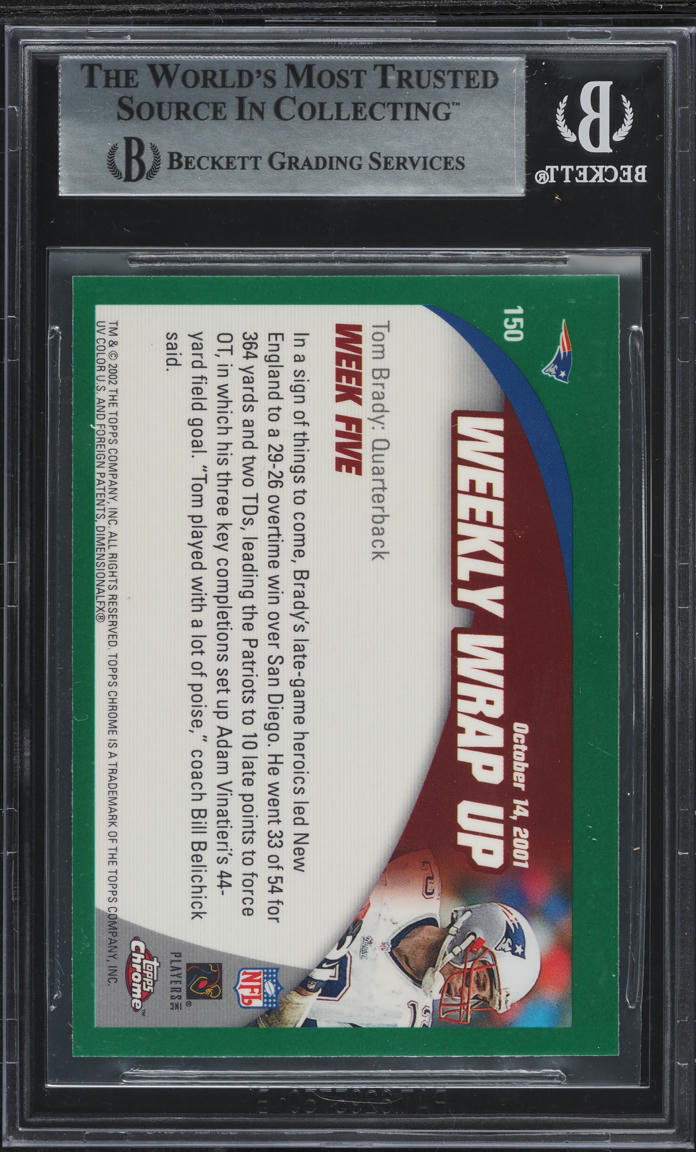 2002 Topps Chrome Tom Brady #150 BGS 9 MINT