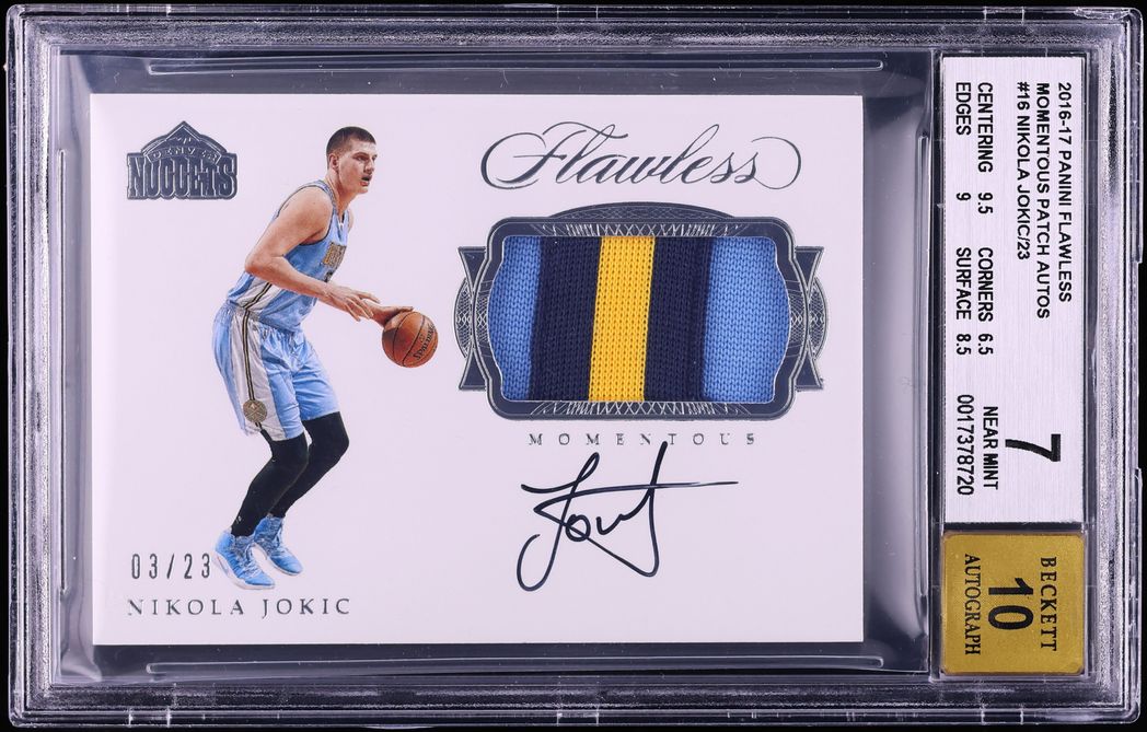2016 Panini Flawless Momentous Nikola Jokic PATCH AUTO /23 #M-NJ BGS 7 NRMT - Photo 1