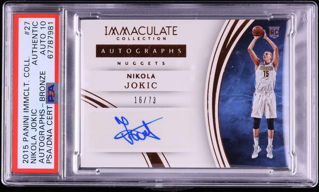 2015 Immaculate Collection Bronze Nikola Jokic ROOKIE AUTO DNA 10 /73 #27 PSA AUTH - Photo 1