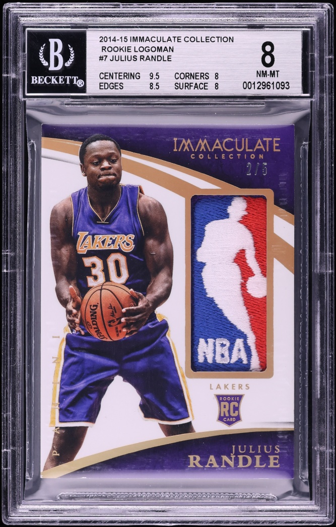 2014 Immaculate Collection Logoman Julius Randle ROOKIE PATCH /5 #7 BGS 8 NM-MT - Photo 1