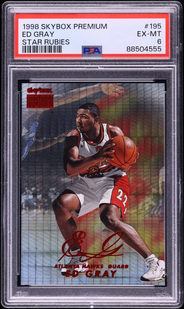 1998 Skybox Premium Star Rubies Ed Gray /50 #195 PSA 6 EXMT - Photo 1