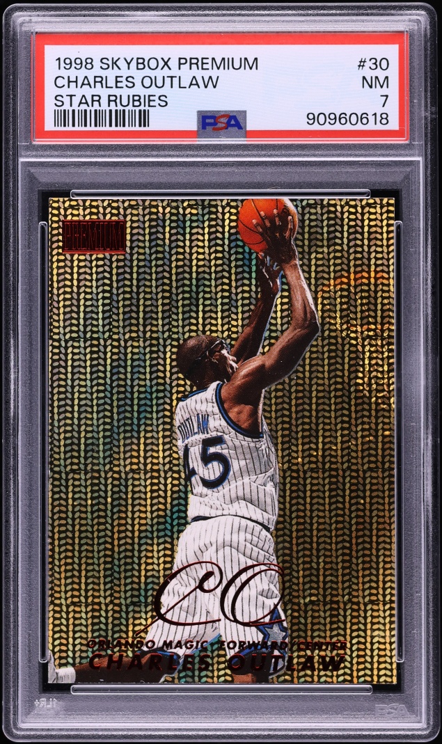1998 Skybox Premium Star Rubies Charles Outlaw /50 #30 PSA 7 NRMT - Photo 1