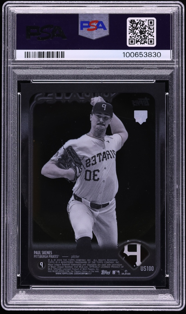 2024 Topps Update Clear Paul Skenes ROOKIE /10 #US100 PSA 9 MINT - Photo 2