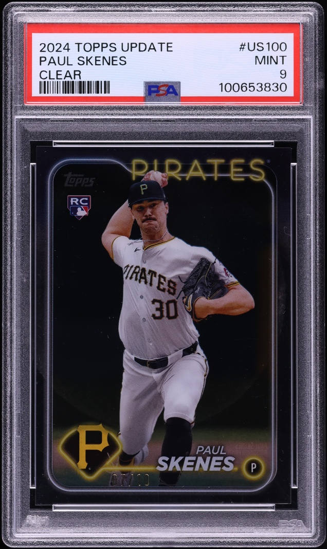 2024 Topps Update Clear Paul Skenes ROOKIE /10 #US100 PSA 9 MINT - Photo 1