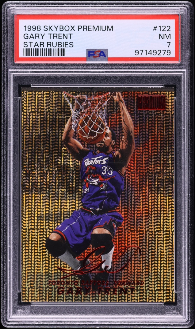 1998 Skybox Premium Star Rubies Gary Trent /50 #122 PSA 7 NRMT - Photo 1