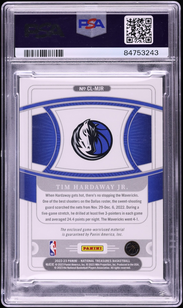 2022 National Treasures Colossal Tim Hardaway Jr. LOGOMAN PATCH 1/1 #CL-MJR PSA 7 NRMT - Photo 2