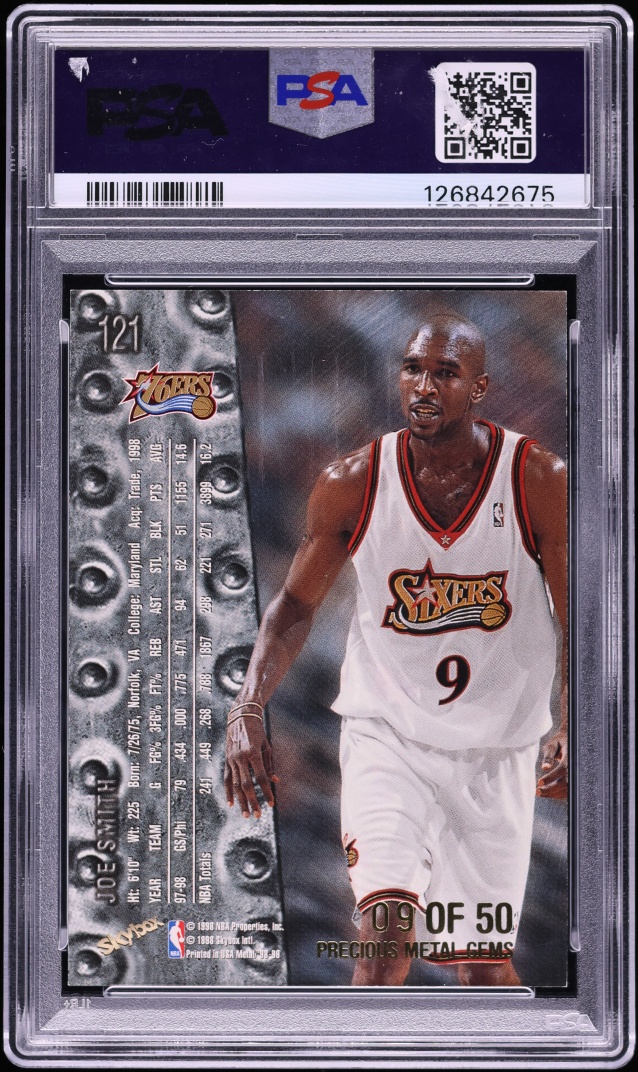 1998 Metal Universe Precious Metal Gems PMG Joe Smith JERSEY # 9/50 #121 PSA 4 VGEX - Photo 2