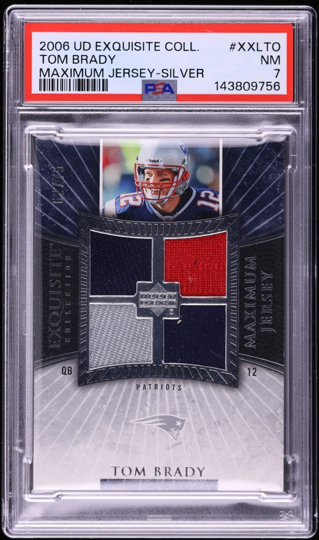 2006 Exquisite Collection Maximum Jersey Silver Tom Brady PATCH /75 #XXL-TO PSA 7 NRMT - Photo 1