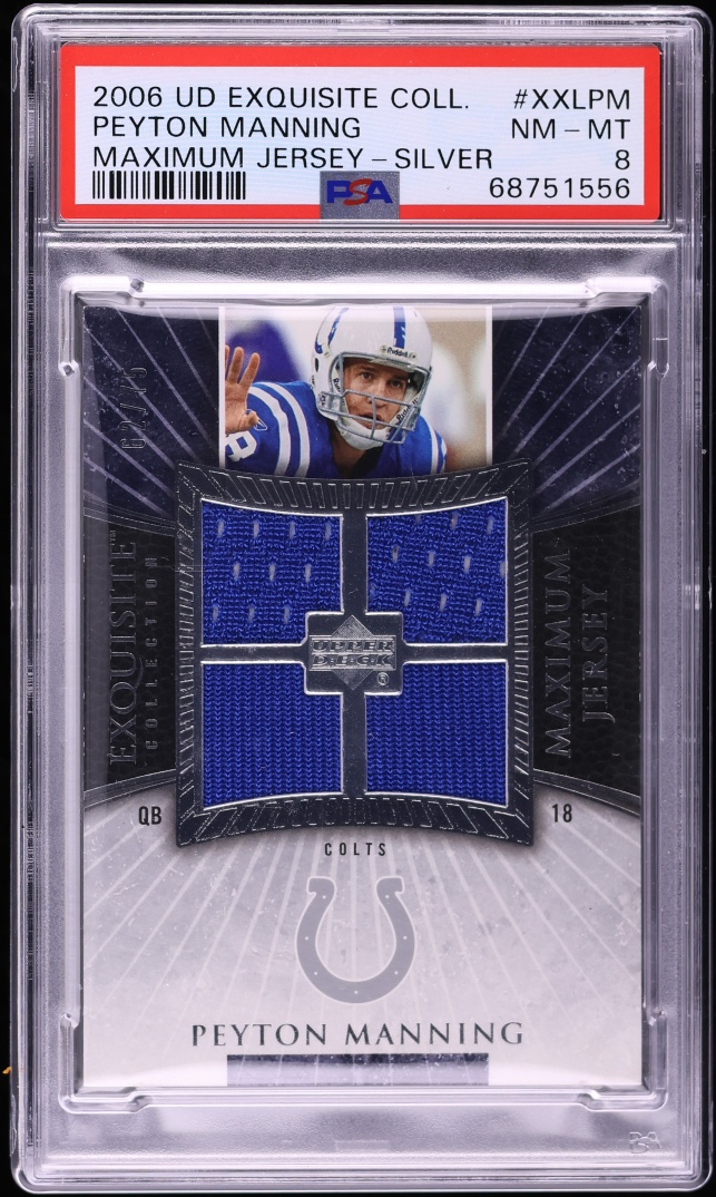 2006 Exquisite Collection Maximum Jersey Silver Peyton Manning PATCH /75 #XXL-PM PSA 8 NM-MT - Photo 1