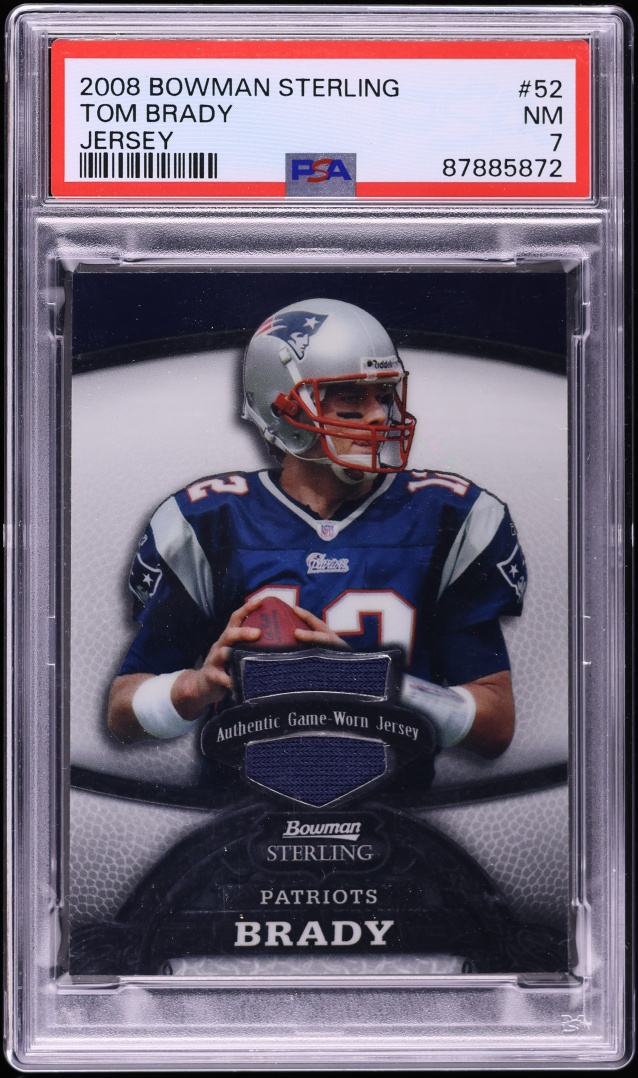 2008 Bowman Sterling Jersey Tom Brady PATCH /389 #52 PSA 7 NRMT - Photo 1