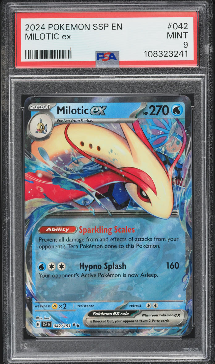 2024 Pokemon Scarlet & Violet Surging Sparks Holo Milotic ex #042 PSA 9 MINT