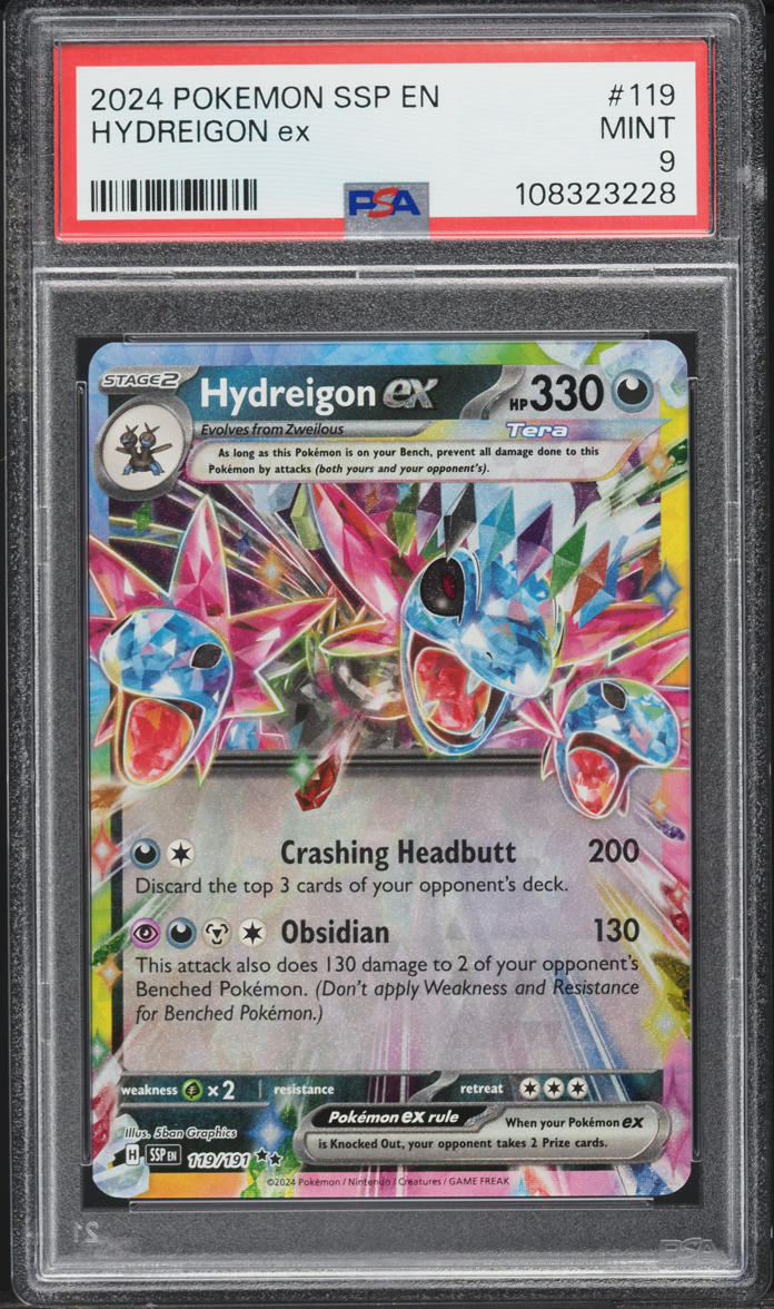 2024 Pokemon Scarlet & Violet Surging Sparks Holo Hydreigon ex #119 PSA 9 MINT