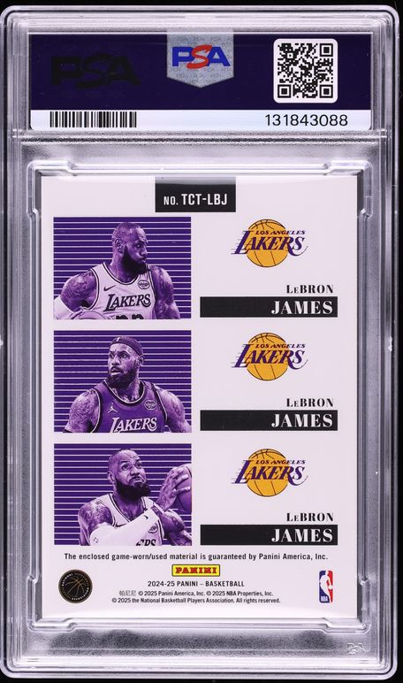 2024 Panini Eminence Triple Championship LeBron James TAG PATCH 1/3 #TCT-LBJ PSA 10 GEM MINT