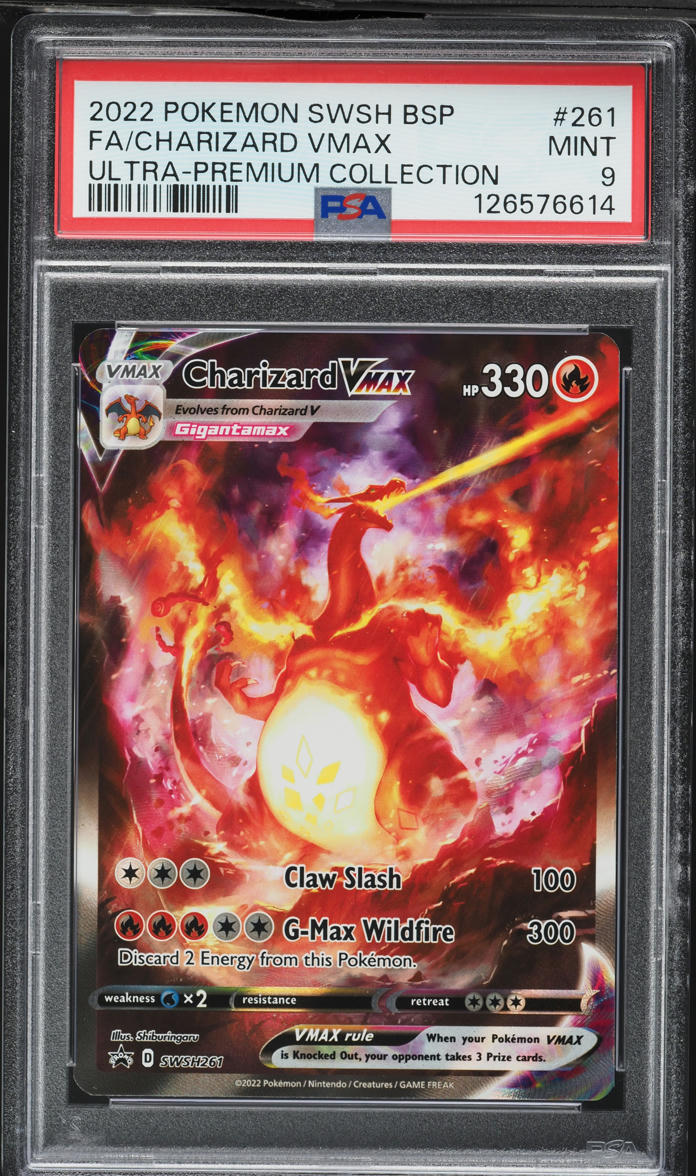 2022 Pokemon SWSH Black Star Promo Ultra Premium Full Art Charizard VMAX #SWSH261 PSA 9 MINT