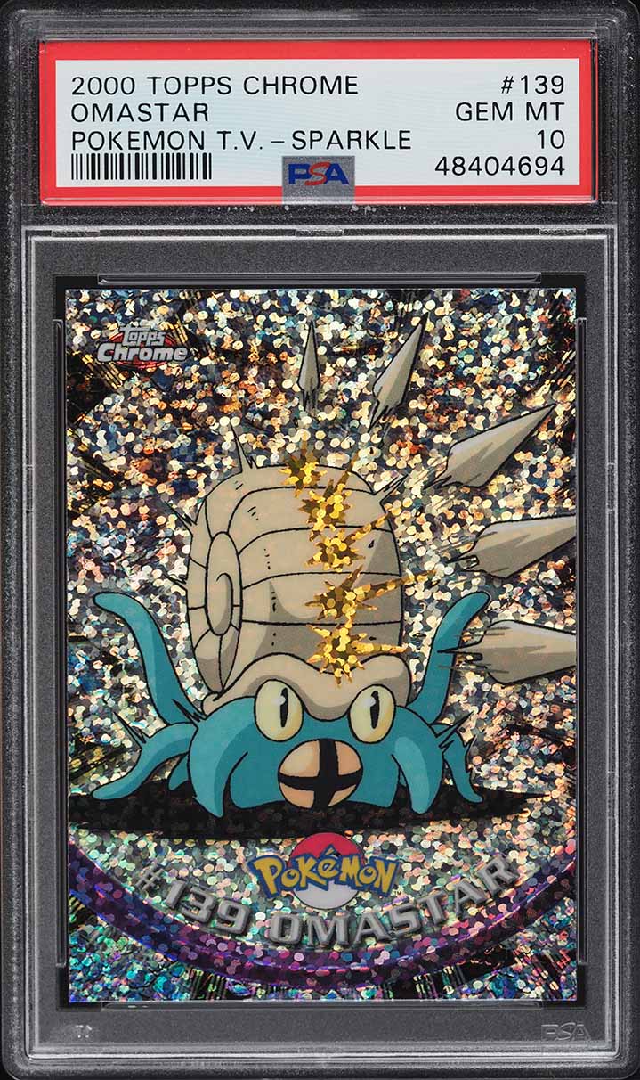 2000 Topps Chrome Pokemon Series 2 Sparkle Omastar #139 PSA 10 GEM MINT