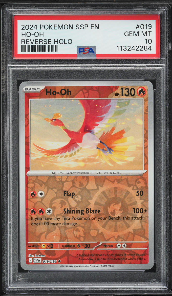 2024 Pokemon SV Surging Sparks Reverse Holo Ho-Oh #19 PSA 10 GEM MINT