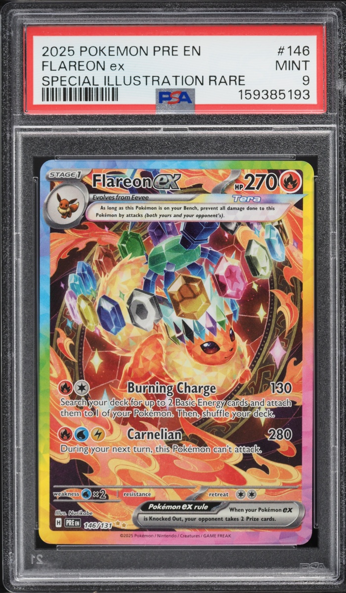 2025 Pokemon Scarlet & Violet Prismatic Evolutions SIR Flareon Ex #146 PSA 9 MINT