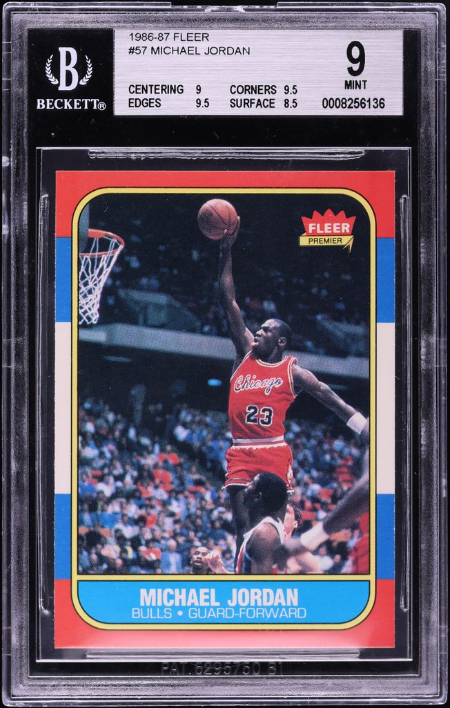 1986 Fleer Basketball Michael Jordan ROOKIE #57 BGS 9 MINT