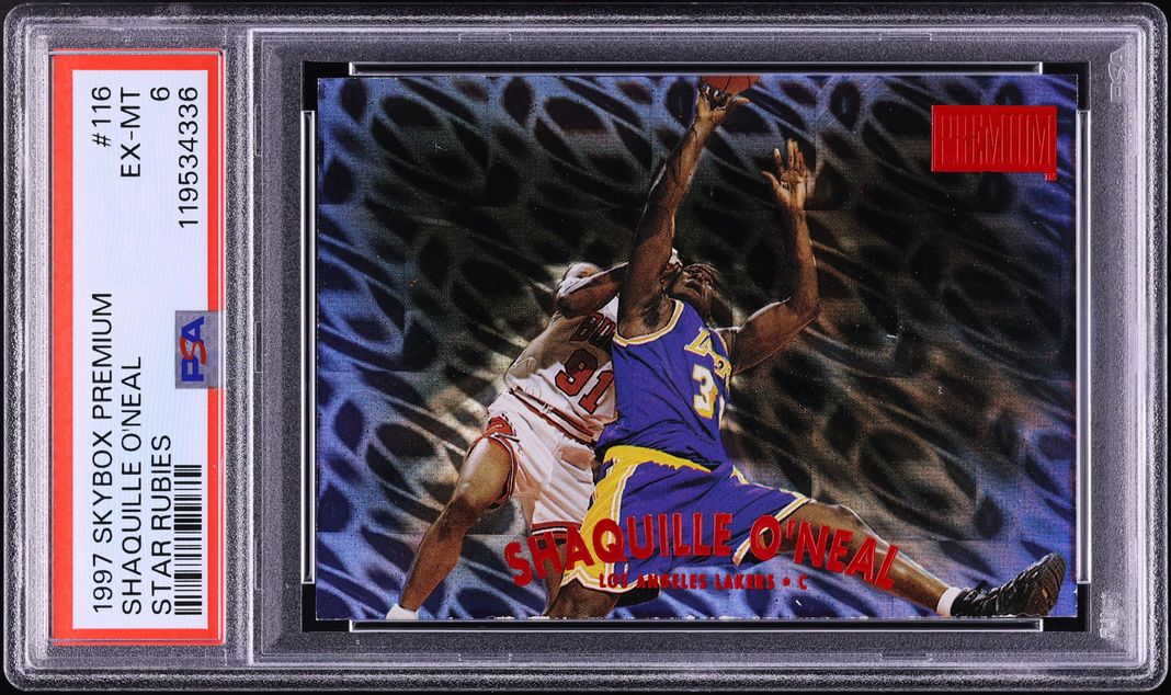 1997 Skybox Premium Star Rubies Shaquille O'Neal /50 #116 PSA 6 EXMT