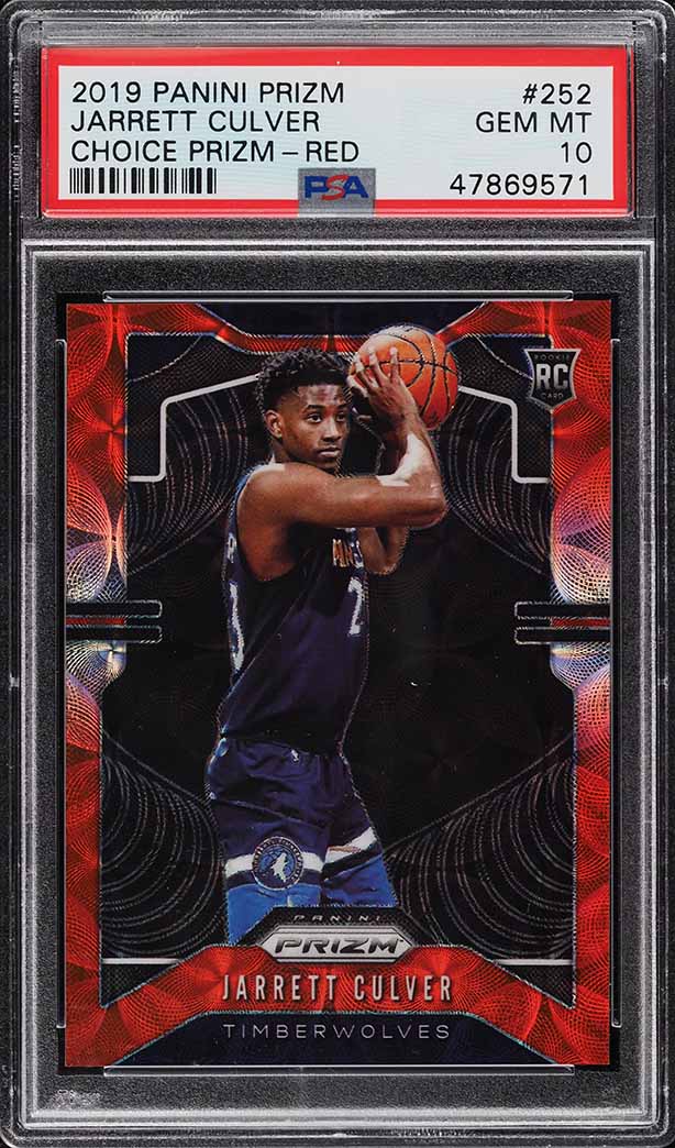 2019 Panini Prizm Choice Red Jarrett Culver ROOKIE RC /88 #252 PSA 10 GEM MINT