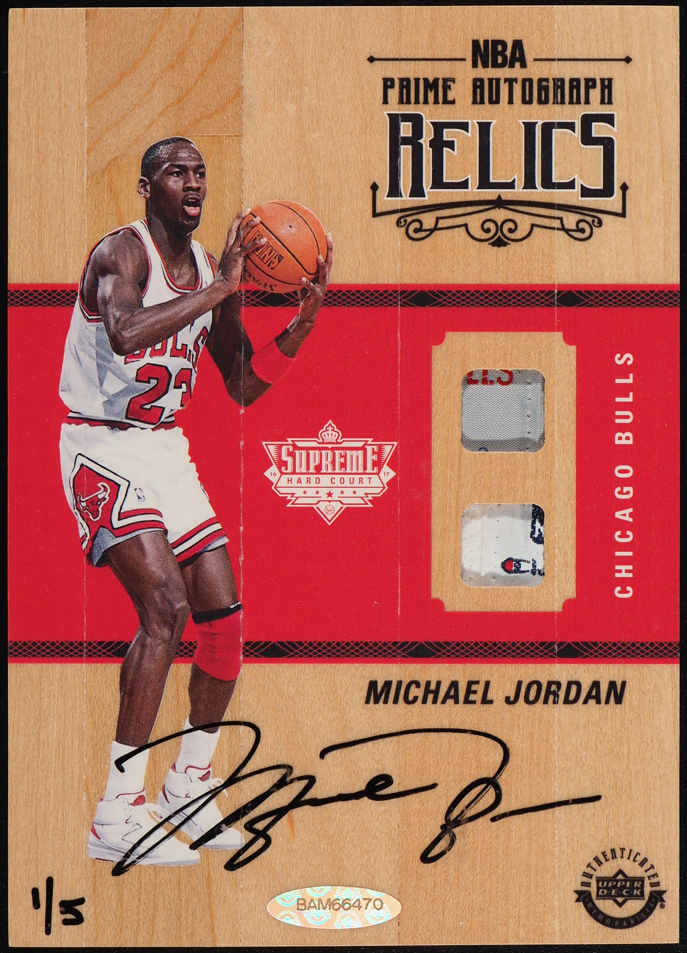 2016 Upper Deck Supreme Hard Court Prime Michael Jordan AUTO LOGO