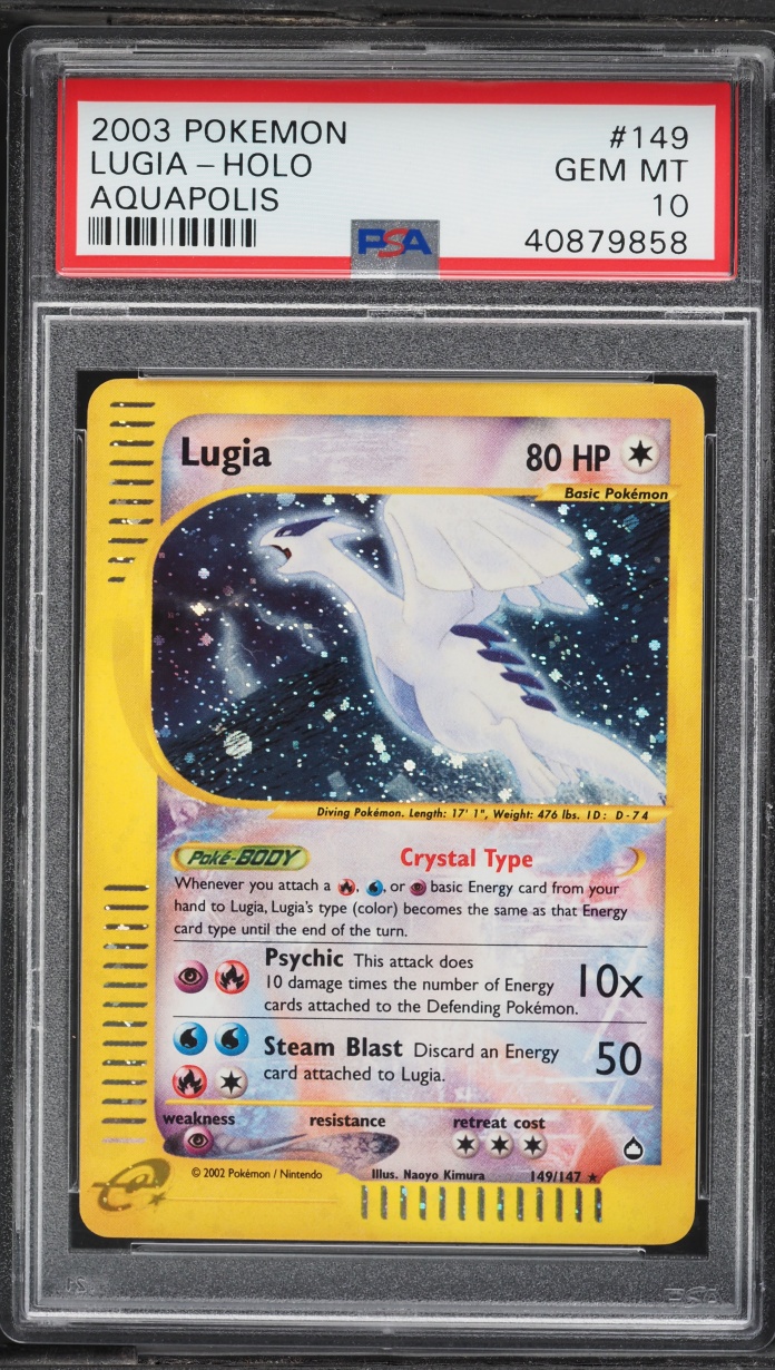 2003 Pokemon Aquapolis Holo Crystal Lugia #149 PSA 10 GEM MINT