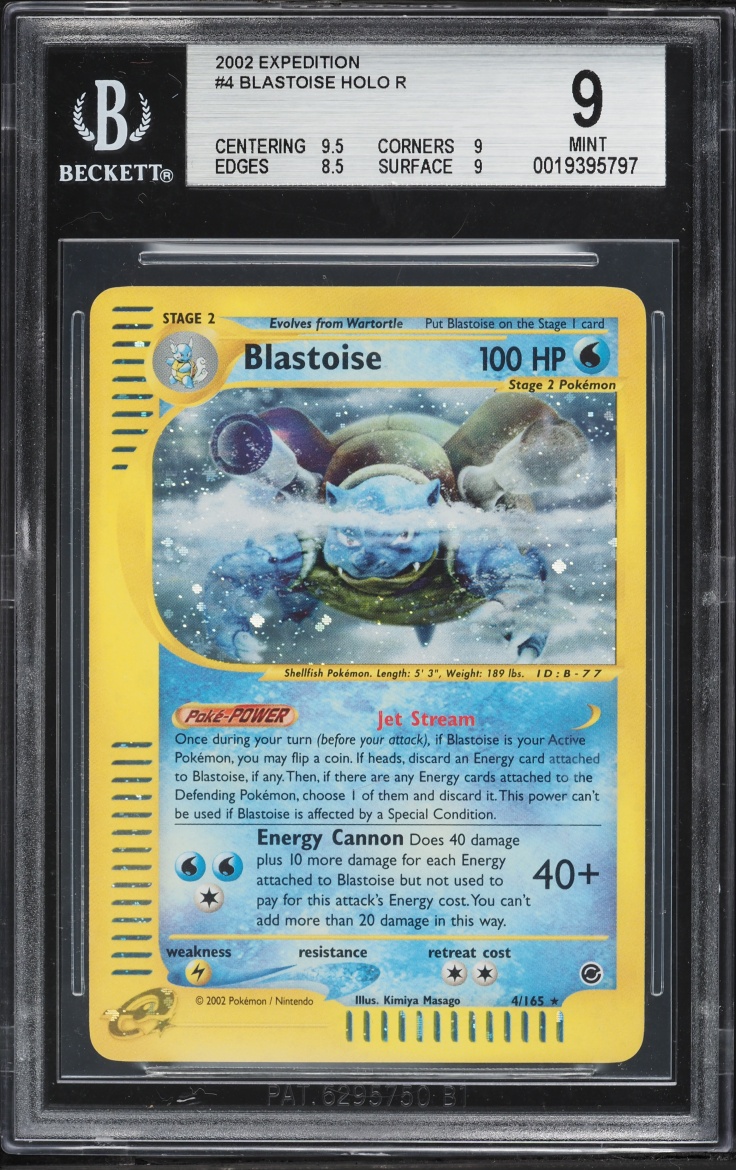 2002 Pokemon Expedition Holo Blastoise #4 BGS 9 MINT