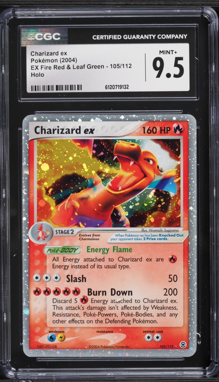 2004 Pokemon EX Fire Red & Leaf Green Holo Charizard ex #105 CGC 9.5 MINT+