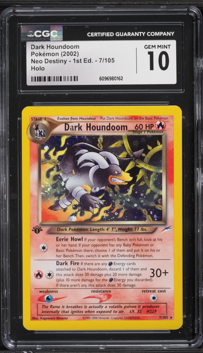 2002 Pokemon Neo Destiny 1st Edition Holo Dark Houndoom #7 CGC 10 GEM MINT