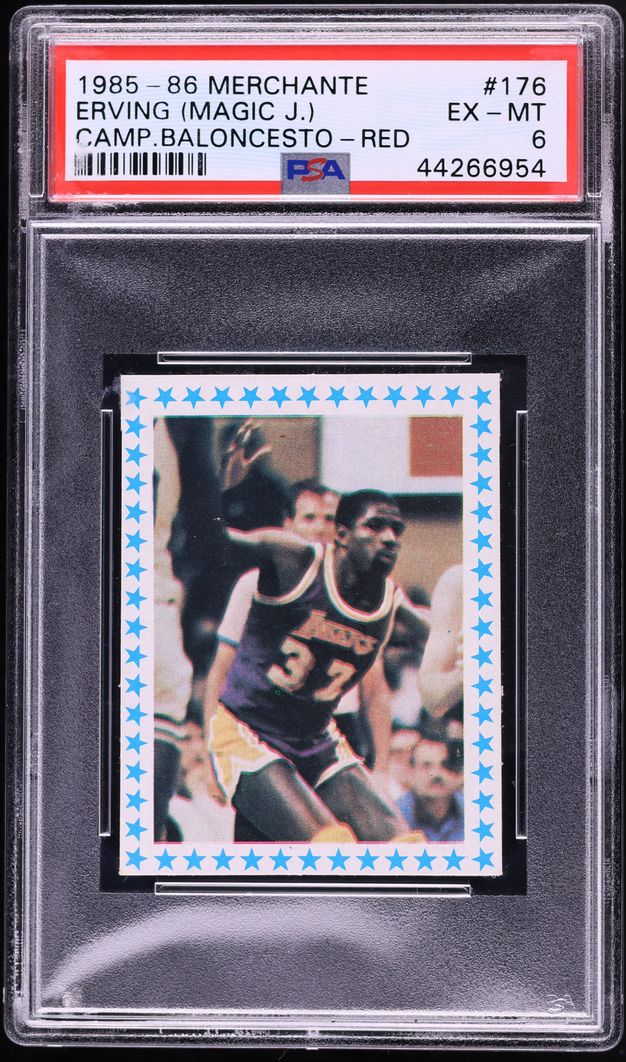 1985 Merchante Campeonato Baloncesto Liga Red Back Magic Johnson #176 PSA 6 EXMT