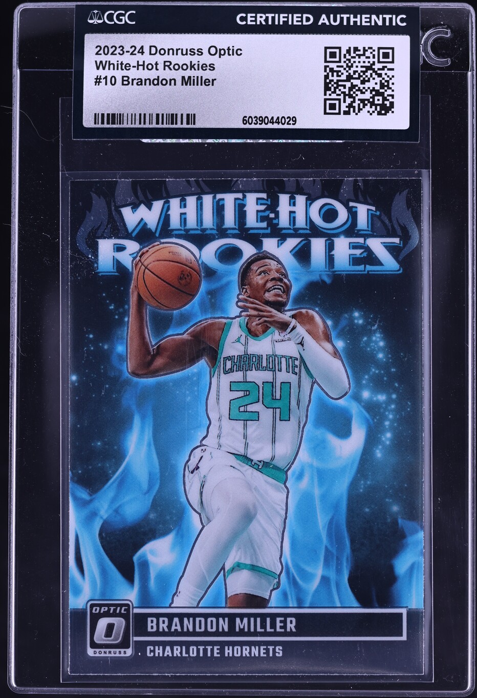 2023 Donruss Optic White-Hot Brandon Miller ROOKIE #10 CGC AUTH
