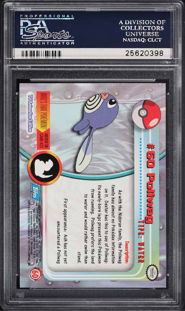 1999 Topps Pokemon TV Poliwag #60 PSA 10 GEM MINT