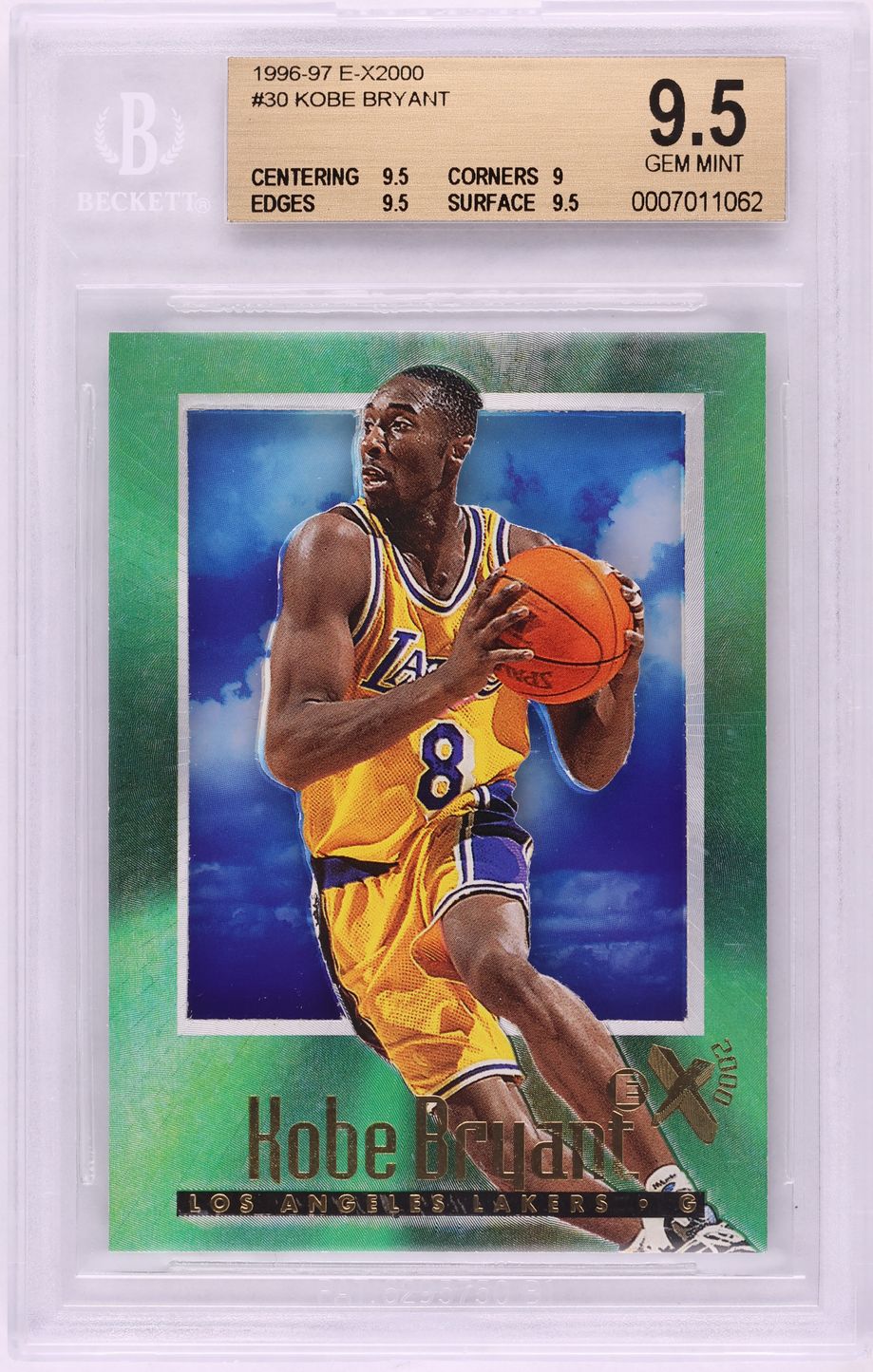 1996 Skybox E-X2000 Kobe Bryant ROOKIE #30 BGS 9.5 GEM MINT