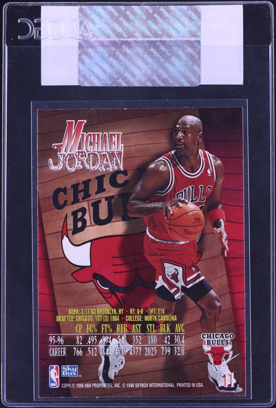 1996 Skybox Z-Force Michael Jordan #11 CGC AUTH