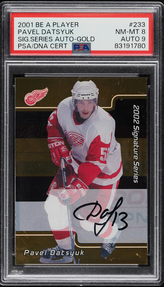 2001 BAP Gold Pavel Datsyuk ROOKIE AUTO DNA 9 #233 PSA 8 NM-MT on ...