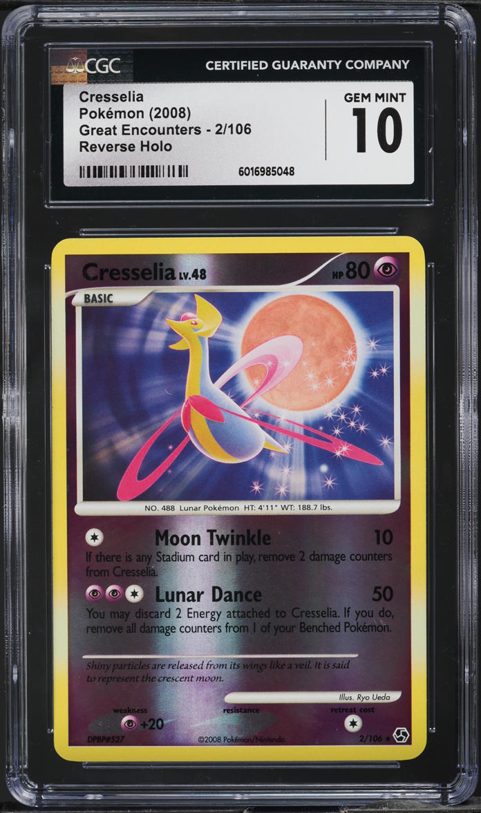 2008 Pokemon Diamond & Pearl Great Encounters Reverse Holo Cresselia #2 CGC 10