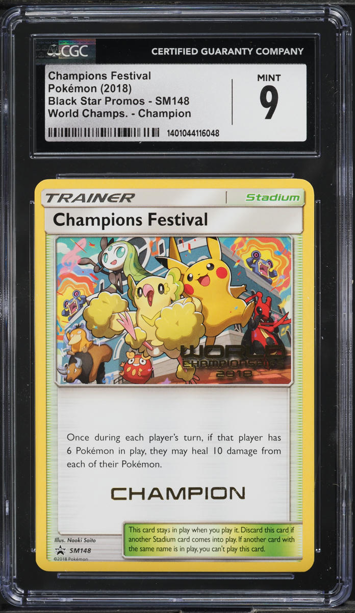 2018 Pokemon SM Black Star Promo WC Champion Festival #148 CGC 9 MINT