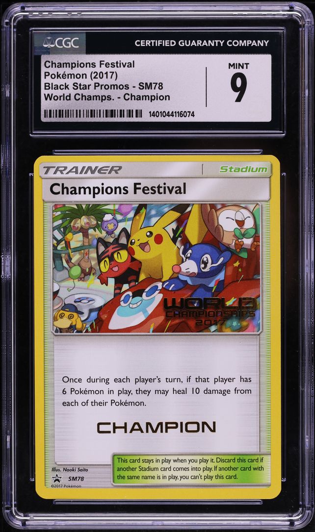 2017 Pokemon SM Promo World Championships Champions Festival #SM78 CGC 9 MINT