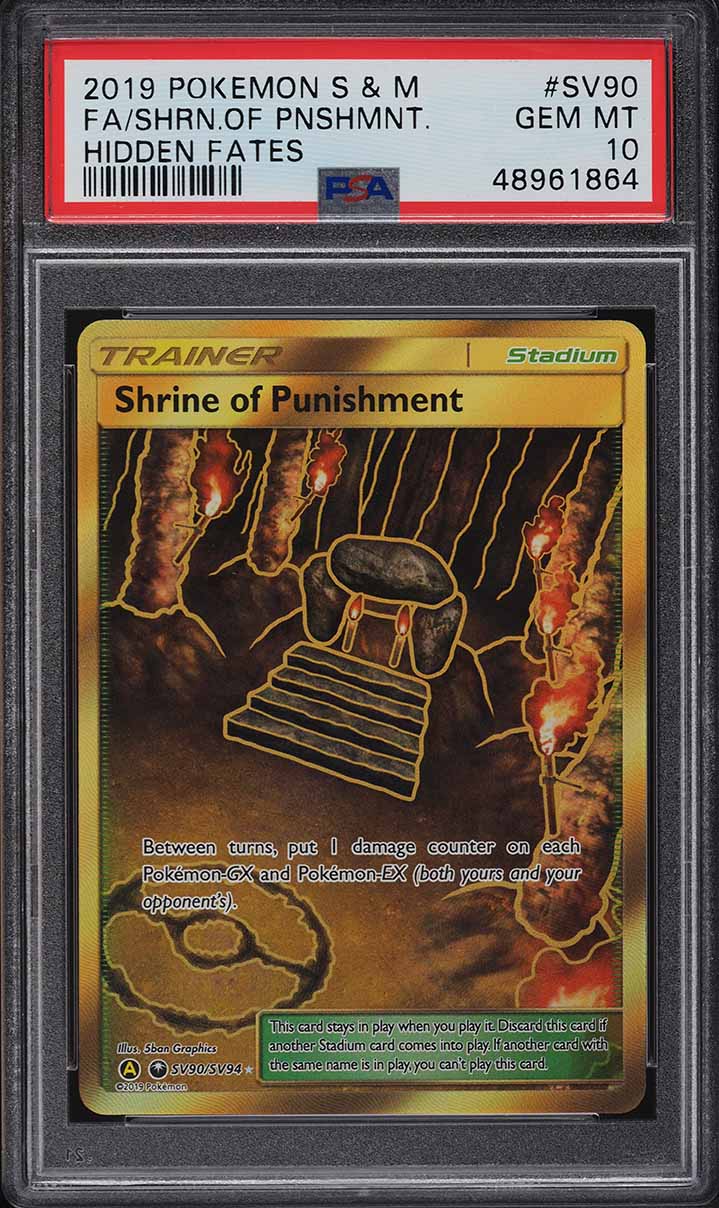 2019 Pokemon SM Hidden Fates Secret Rare Shrine Of Punishment PSA 10 GEM MINT