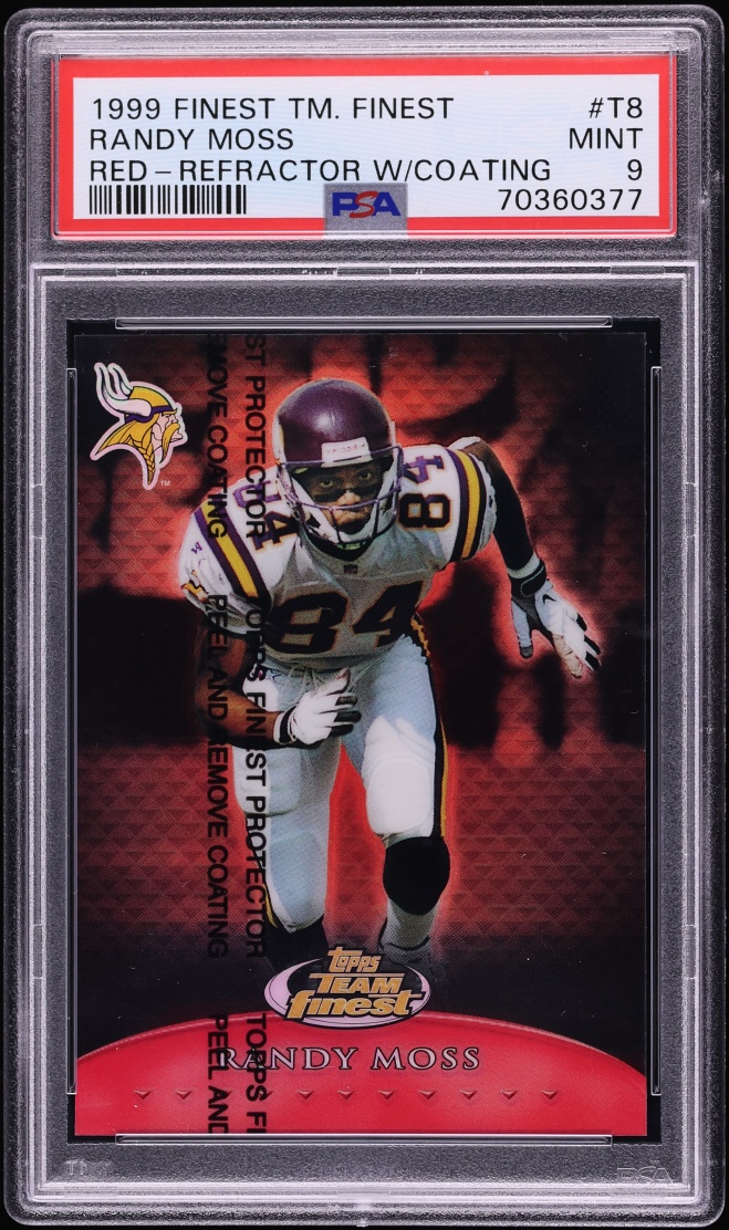 1999 Finest Team Red Refractor W Coating Randy Moss /50 #T8 PSA 9 MINT - Photo 1