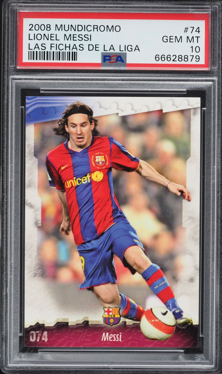 2008 Mundi Cromo Las Fichas De La Liga Lionel Messi #74 PSA 10 GEM MINT