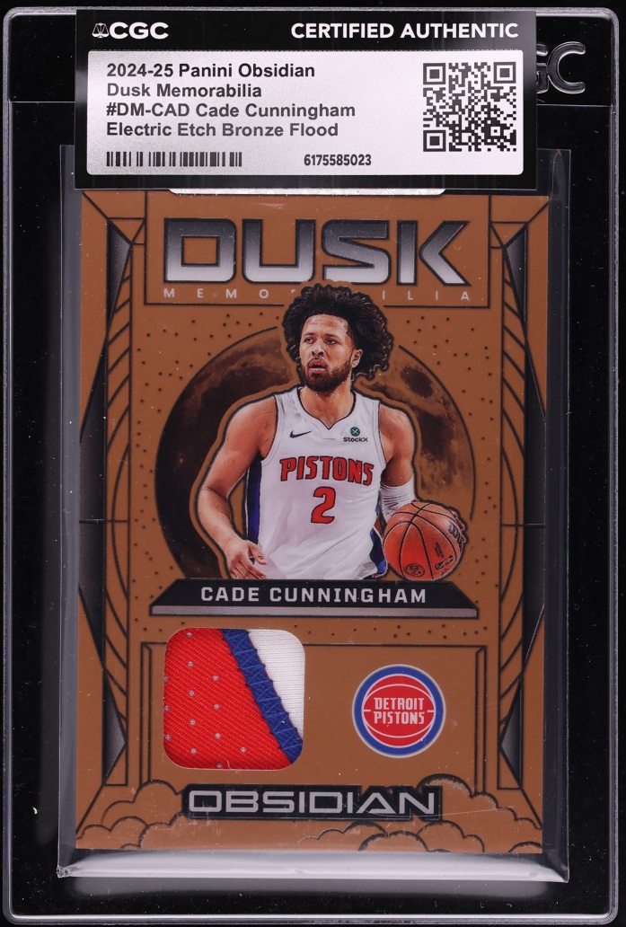 2024 Panini Obsidian Dusk Electric Etch Bronze Flood Cade Cunningham PATCH /30 #DM-CAD CGC AUTH