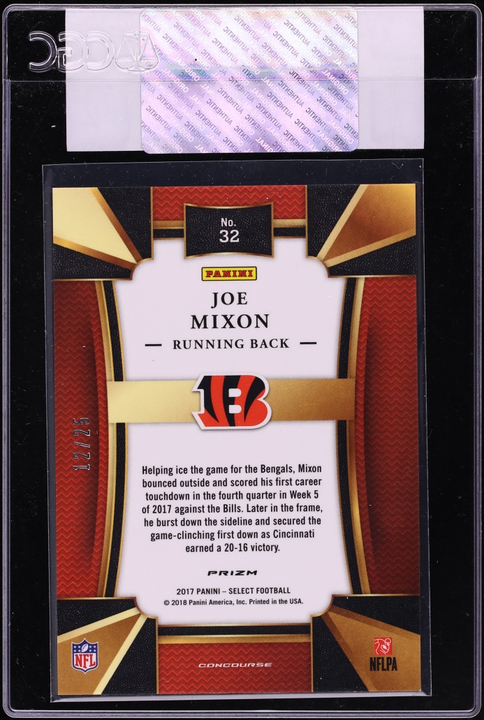 2017 Select Concourse Tie-Dye Joe Mixon ROOKIE /25 #32 CGC AUTH