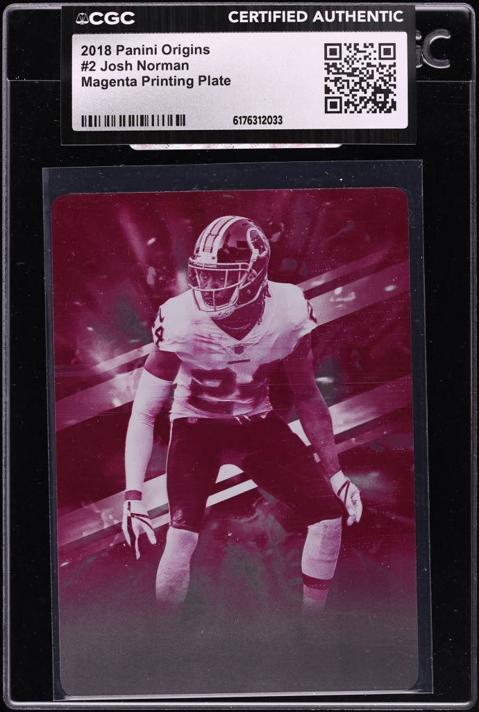 2018 Panini Origins Magenta Printing Plate Josh Norman 1/1 #2 CGC AUTH