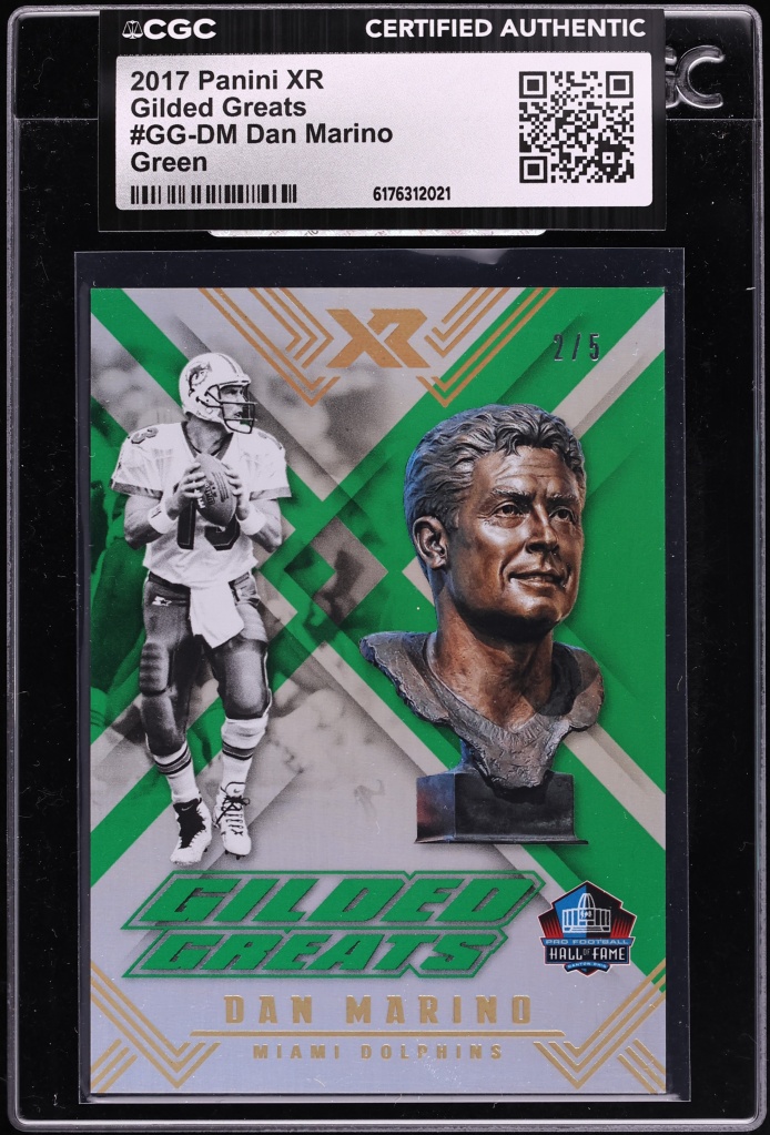 2017 Panini XR Gilded Greats Green Dan Marino /5 #GG-DM CGC AUTH