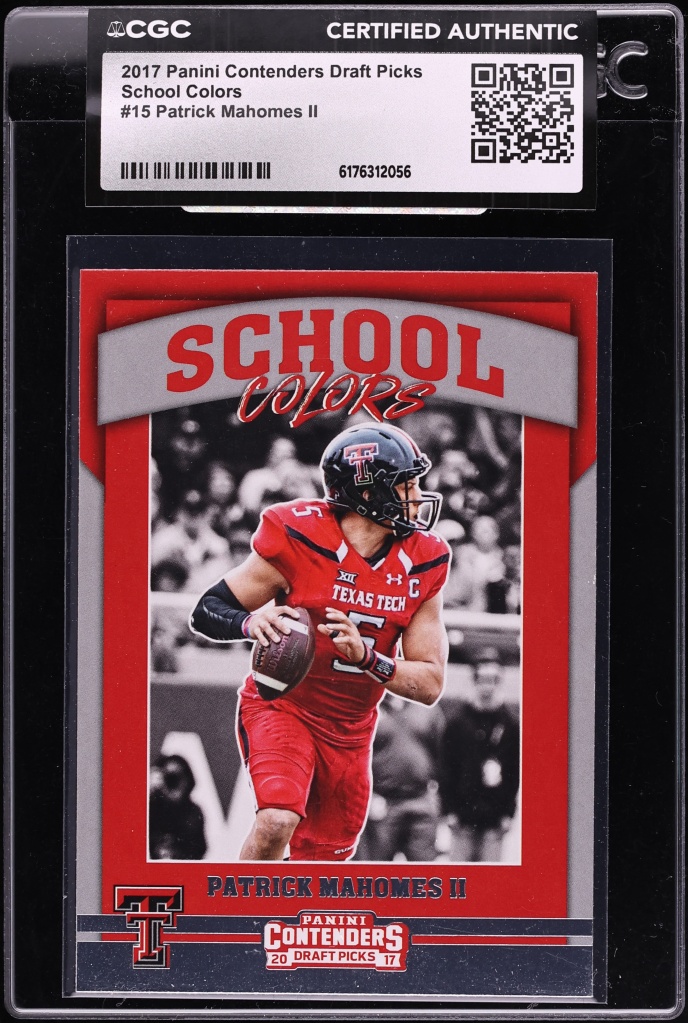 2017 Panini Contenders Draft School Colors Patrick Mahomes II ROOKIE #15 CGC AUTH
