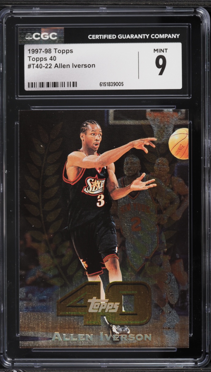 1997 Topps 40 Allen Iverson #T40-22 CGC 9 MINT