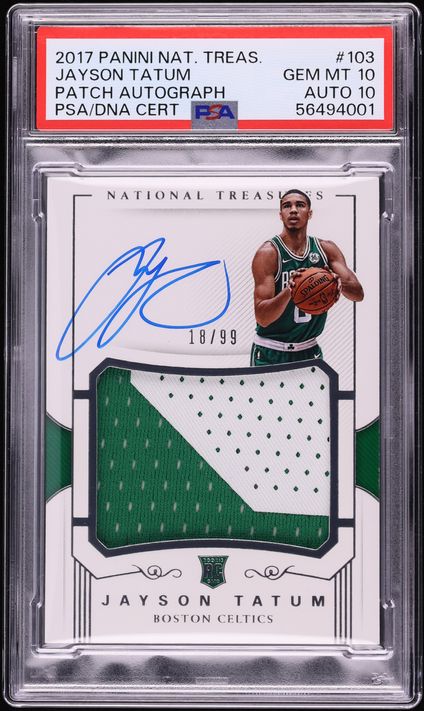 2017 National Treasures Jayson Tatum ROOKIE PATCH AUTO DNA 10 /99 #103 PSA 10 GEM MINT